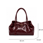Sac à main de cours en cuir souple verni- Louane