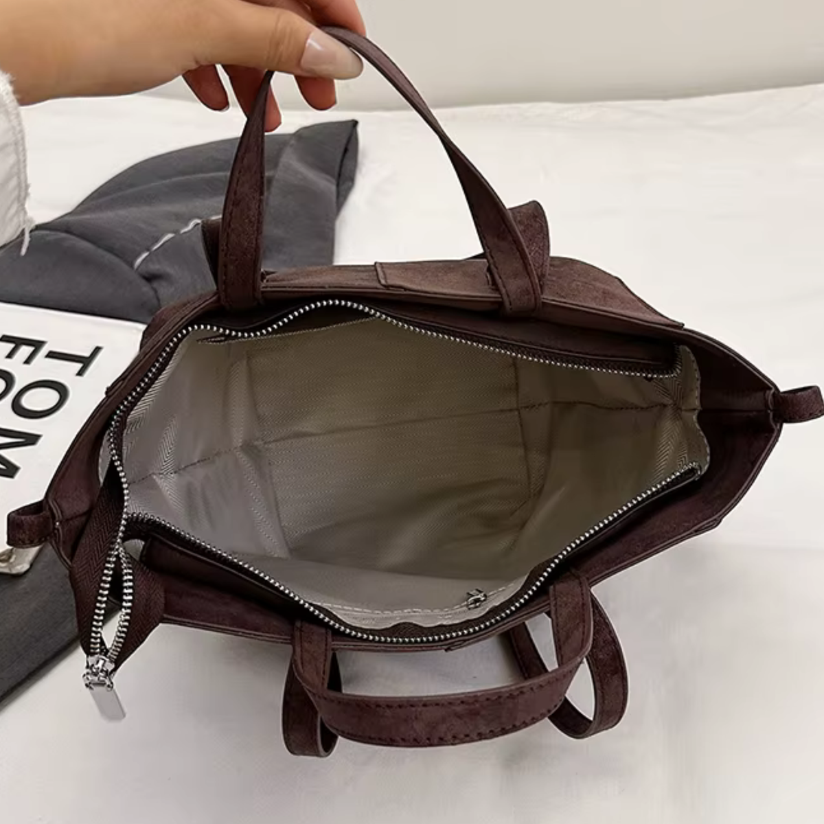 Sac à main cours daim souple grande capacité - Joy