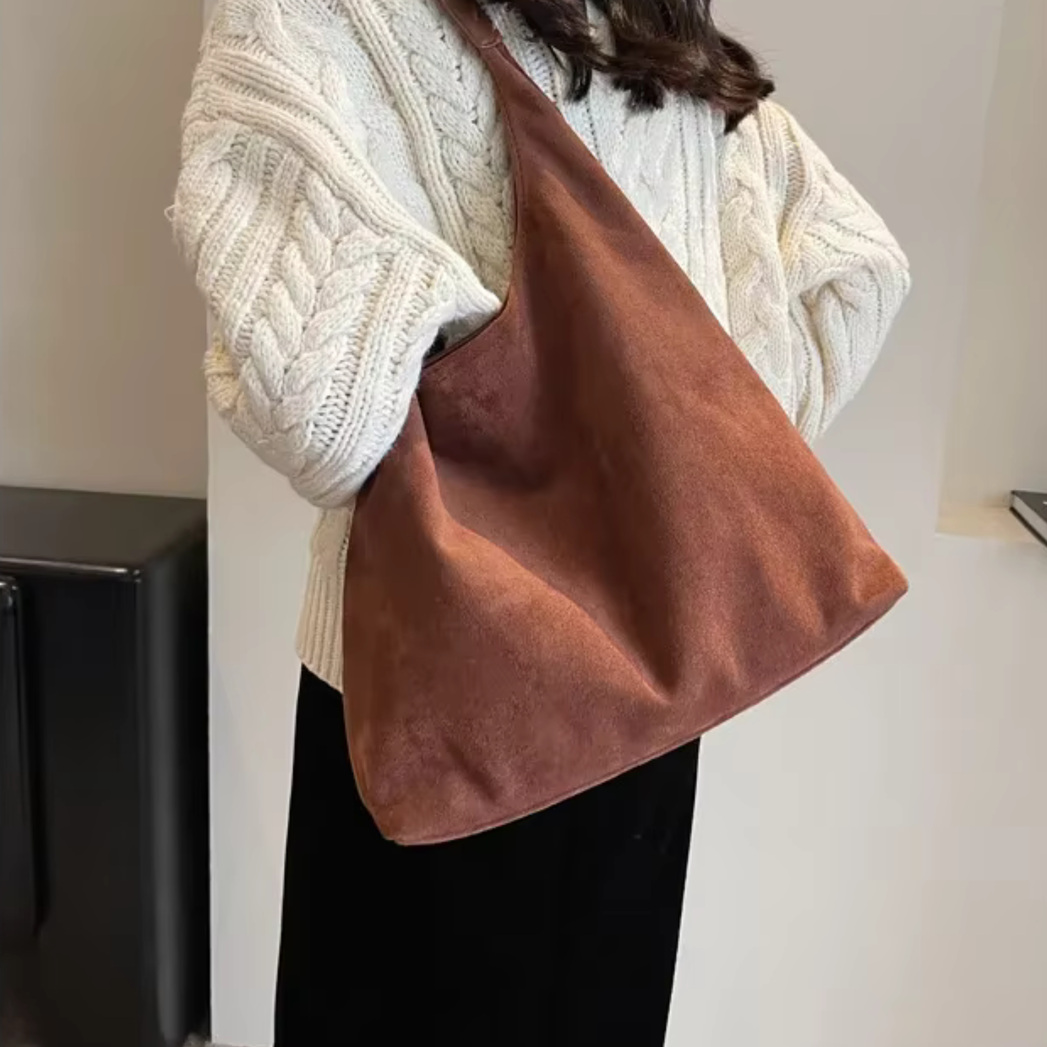 Sac à main en daim - Ambre
