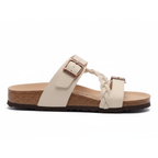 Sabot Femme en cuir avec boucles à Semelle en Liège - SAYNA