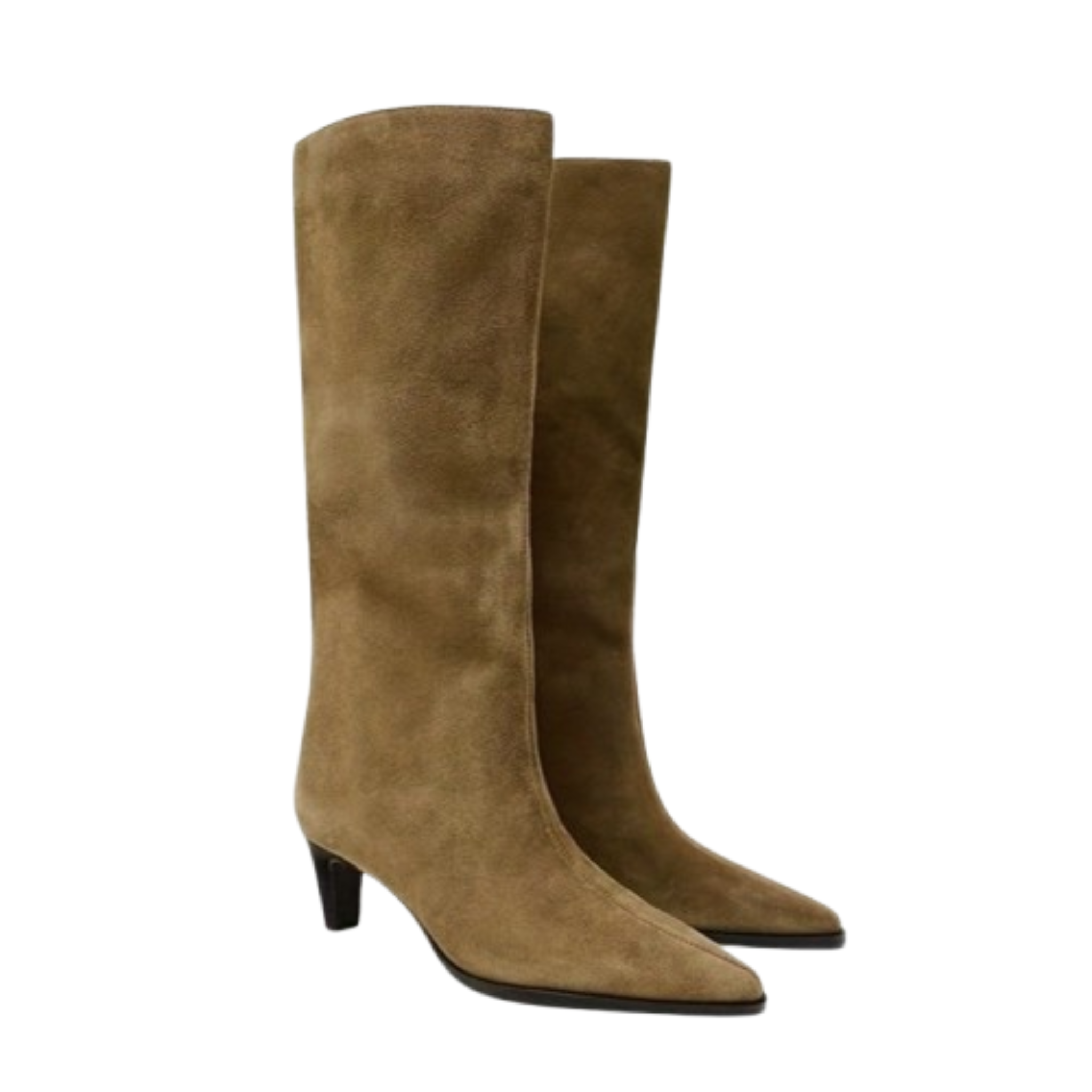 Bottes hautes en daim à talon pointu – ÉLARIA