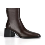 Bottines en cuir à talon carré – AURÉLIA