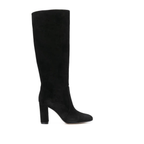 Bottes hautes en daim à talon bout pointu – AMÉRINE