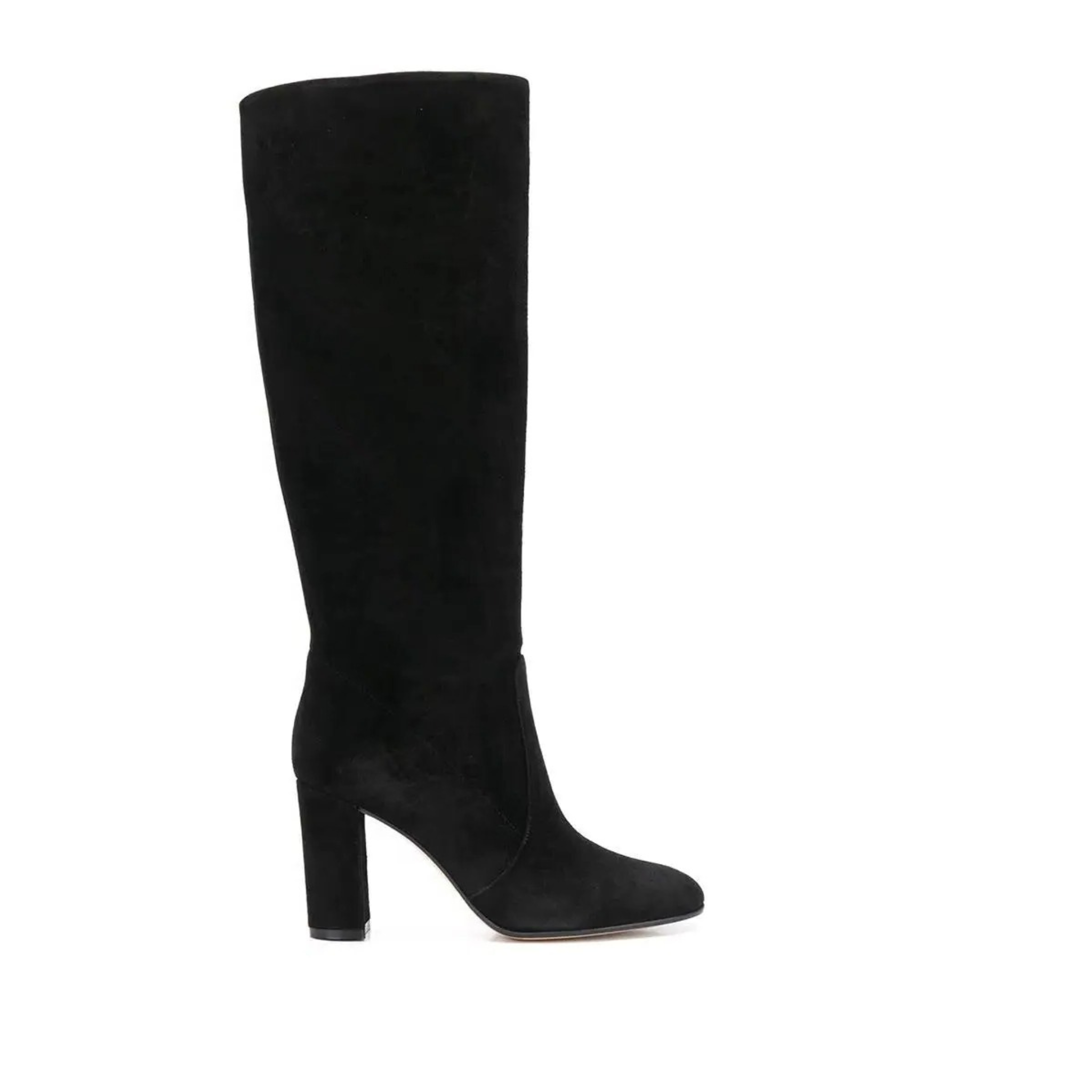 Bottes hautes en daim à talon bout pointu – AMÉRINE