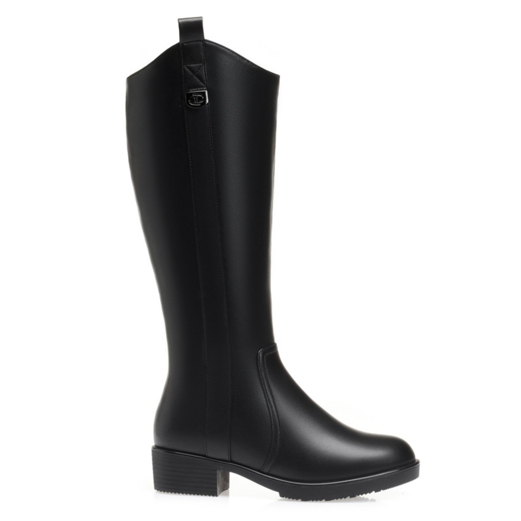 Bottes hautes en cuir à talon carré – TESSANDRA