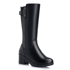 Bottes mi-mollet en cuir à talon – MAÉLIS