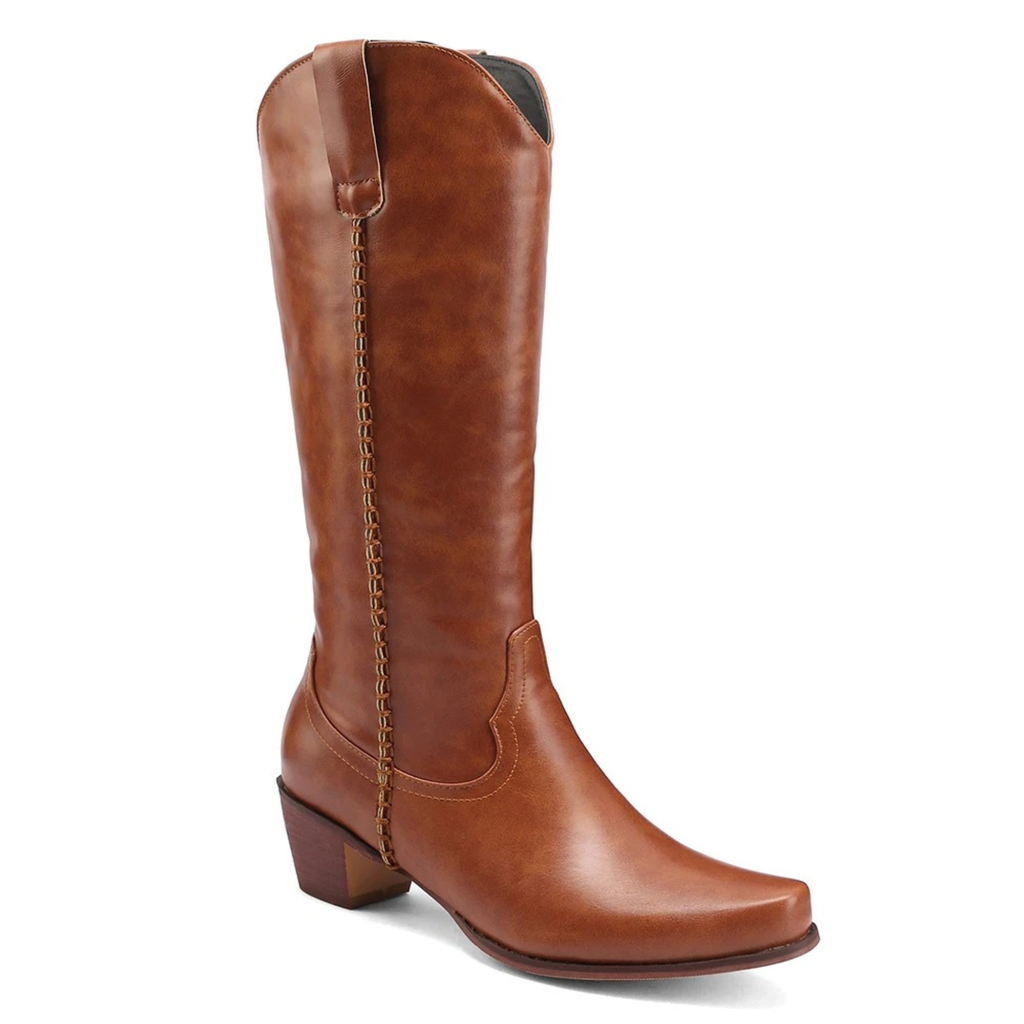 Santiags en cuir cowboy à talon – ALTHÉNA