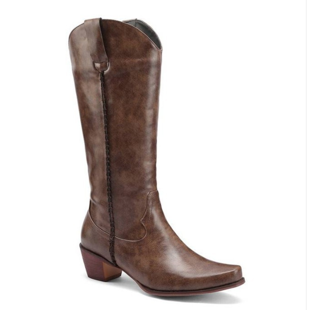 Santiags en cuir cowboy à talon – ALTHÉNA