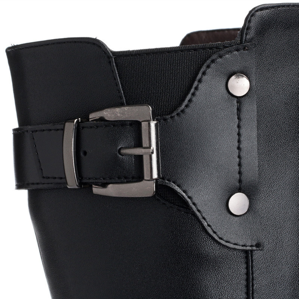 Bottes mi-mollet en cuir à talon – MAÉLIS