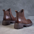 Bottines en cuir à semelle crantée – LYORÉA