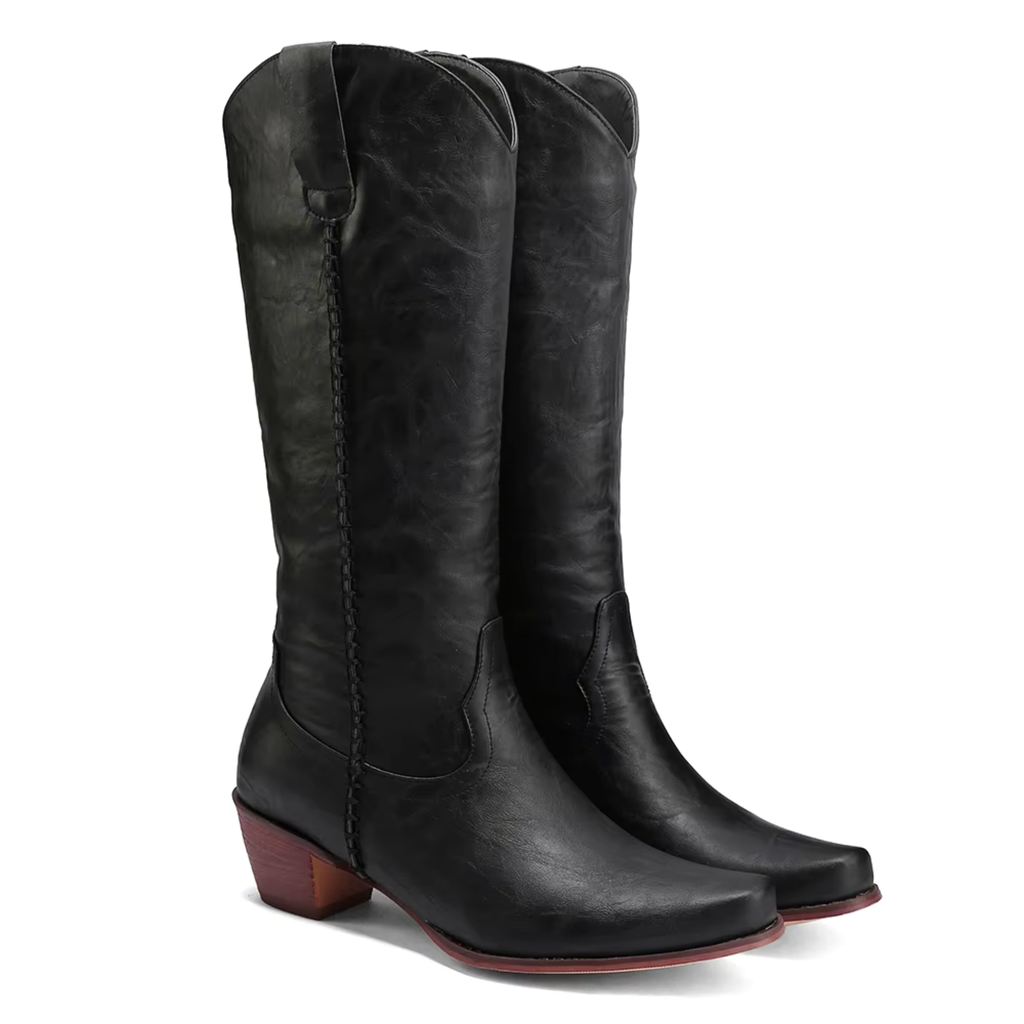 Santiags en cuir cowboy à talon – ALTHÉNA