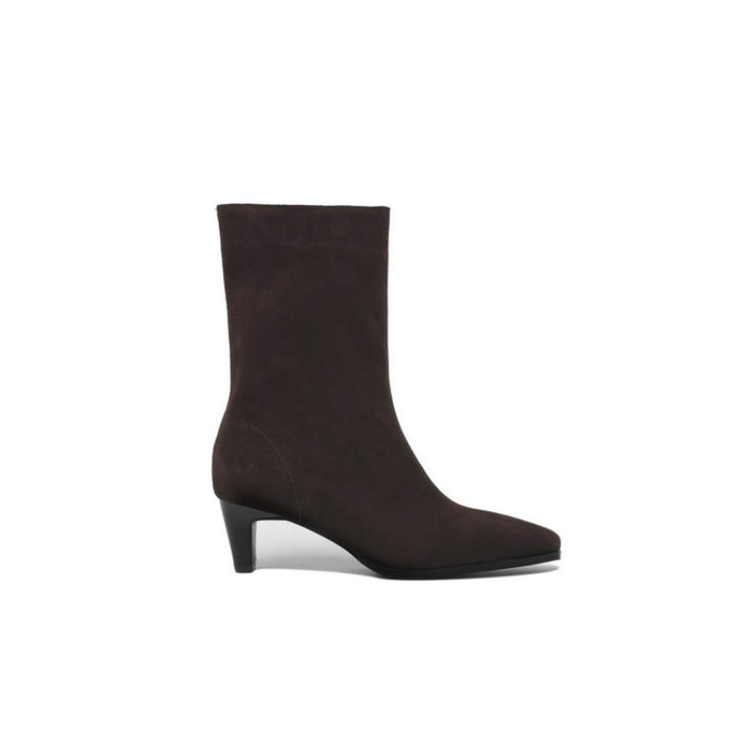 Bottines en cuir suédé à talon pointu – ISÉA
