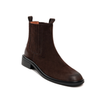 Bottines en cuir avec élastique à talon plat – AMÉRIA