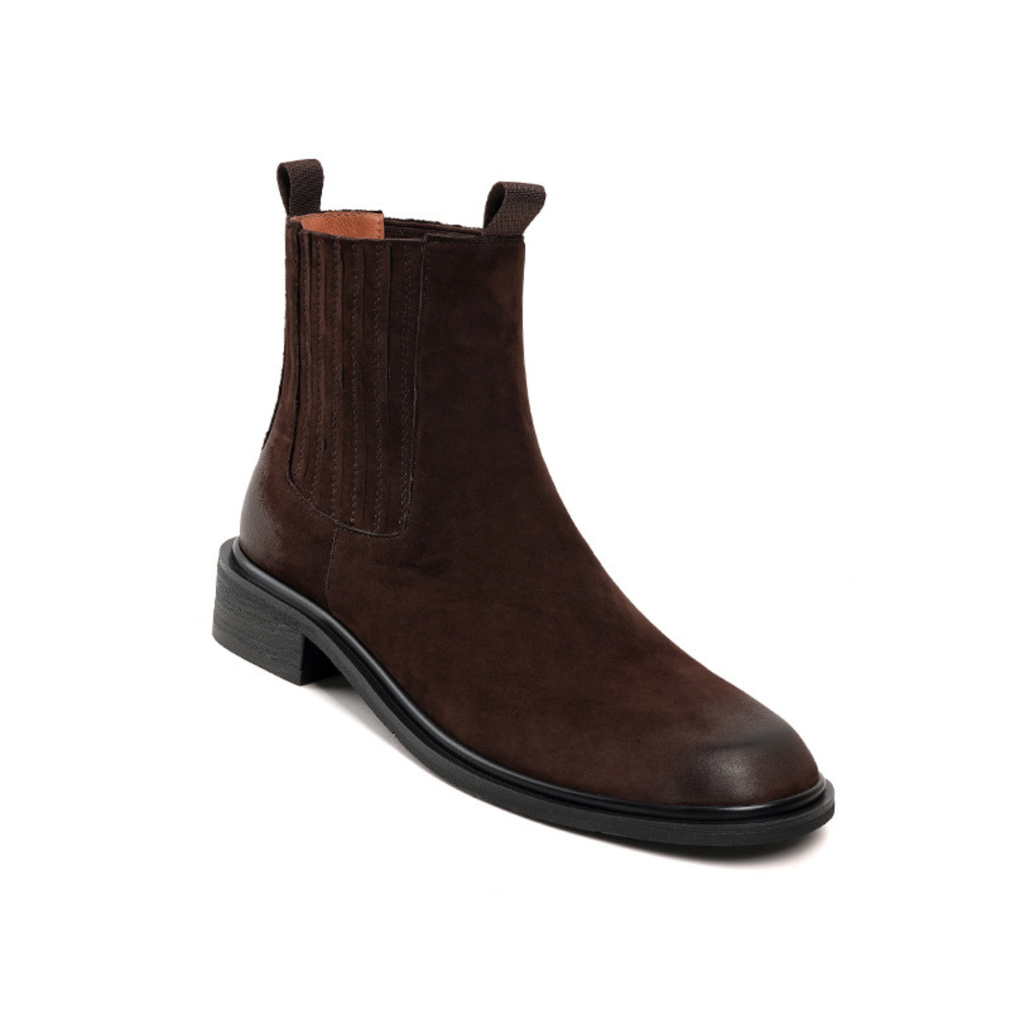 Bottines en cuir avec élastique à talon plat – AMÉRIA