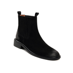 Bottines en cuir avec élastique à talon plat – AMÉRIA