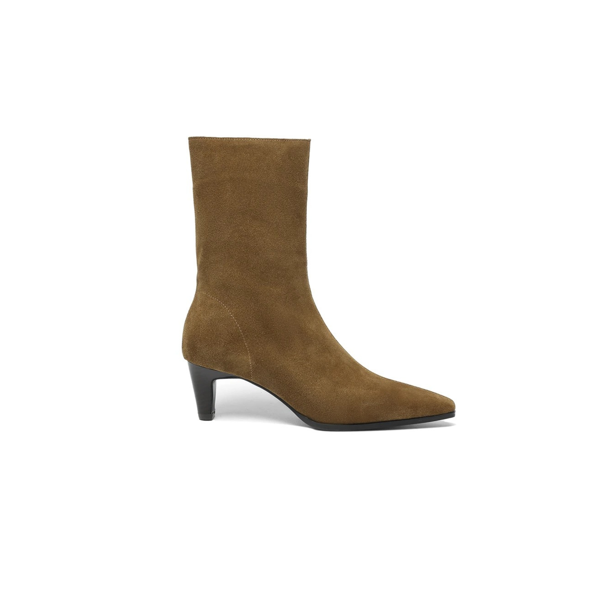 Bottines en cuir suédé à talon pointu – ISÉA