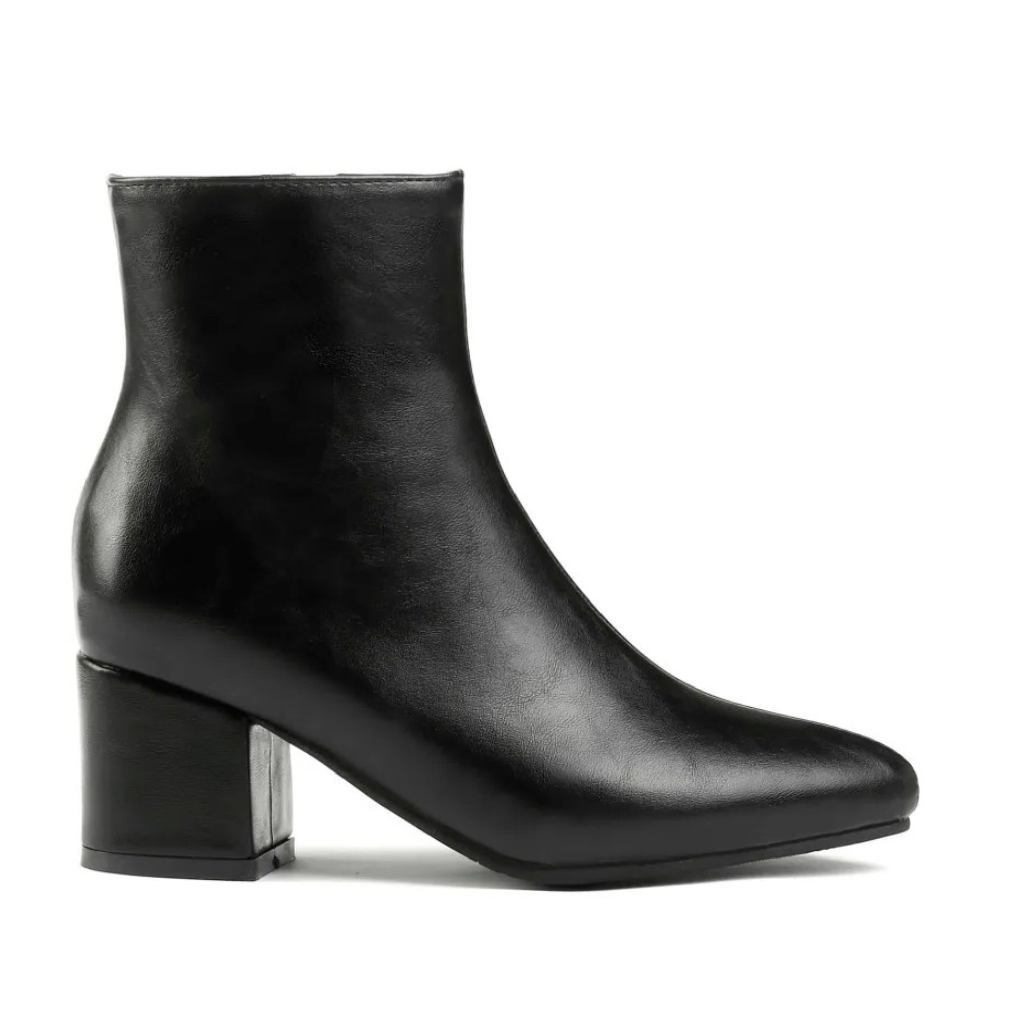 Bottines en similicuir à talon carré – ÉLYRA