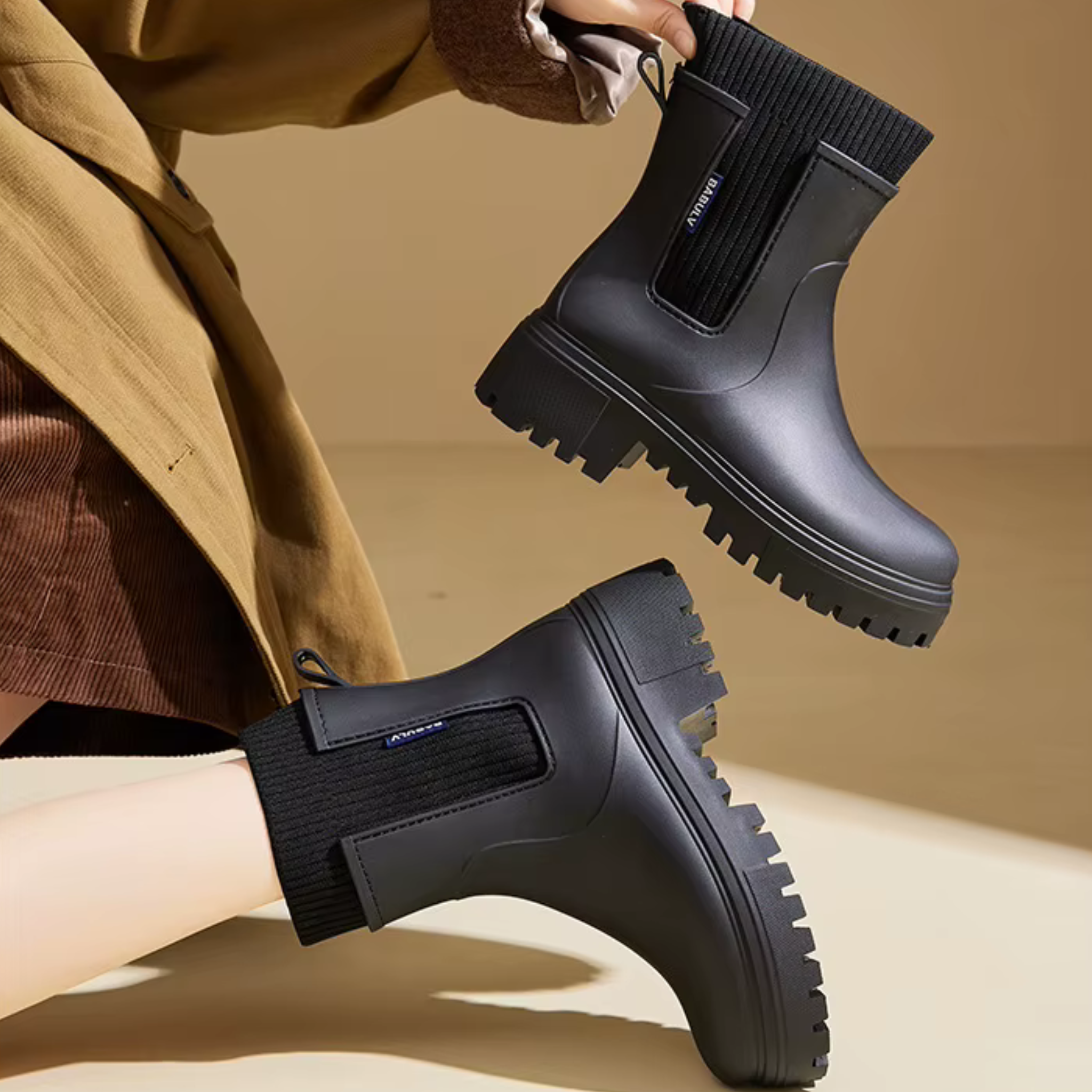 Bottines de pluie en matière imperméable – MAVÉRIA