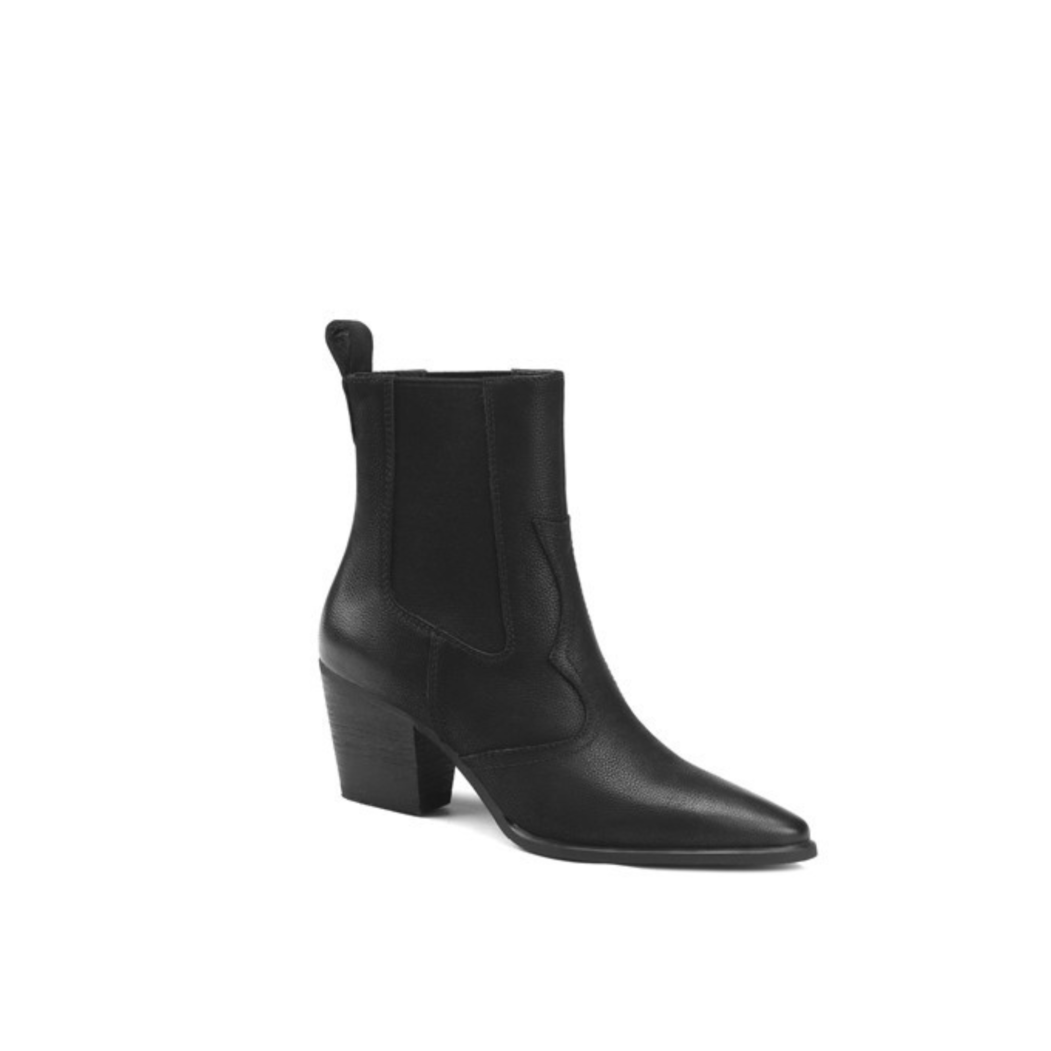 Santiags en cuir avec élastique à talon élancé bout pointu – NERINA