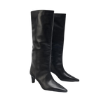 Bottes hautes en cuir à talon pointu – ÉLARIA
