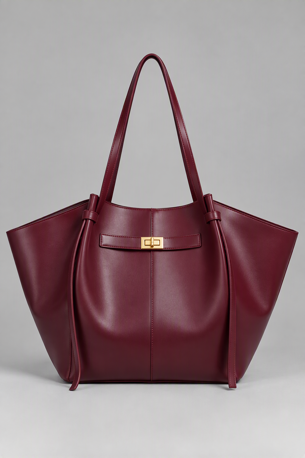 Sac à main de cours en cuir grande capacité Bordeaux - Diane