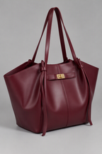 Sac à main de cours en cuir grande capacité Bordeaux - Diane