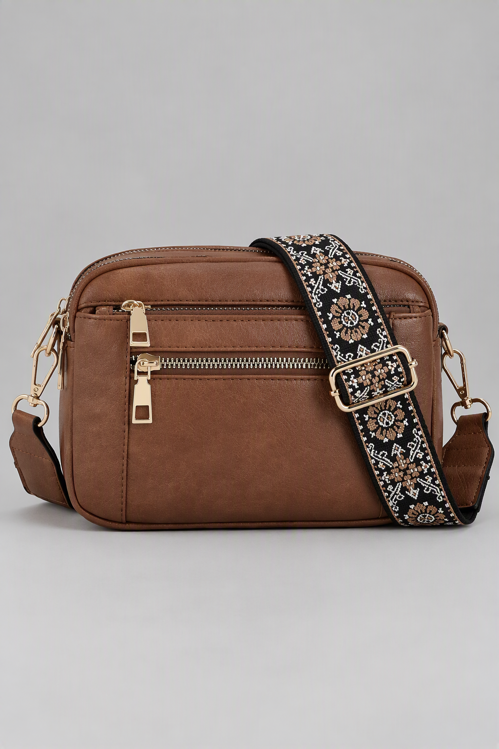 Sac bandoulière femme multipoche cuir souple - Anaïs