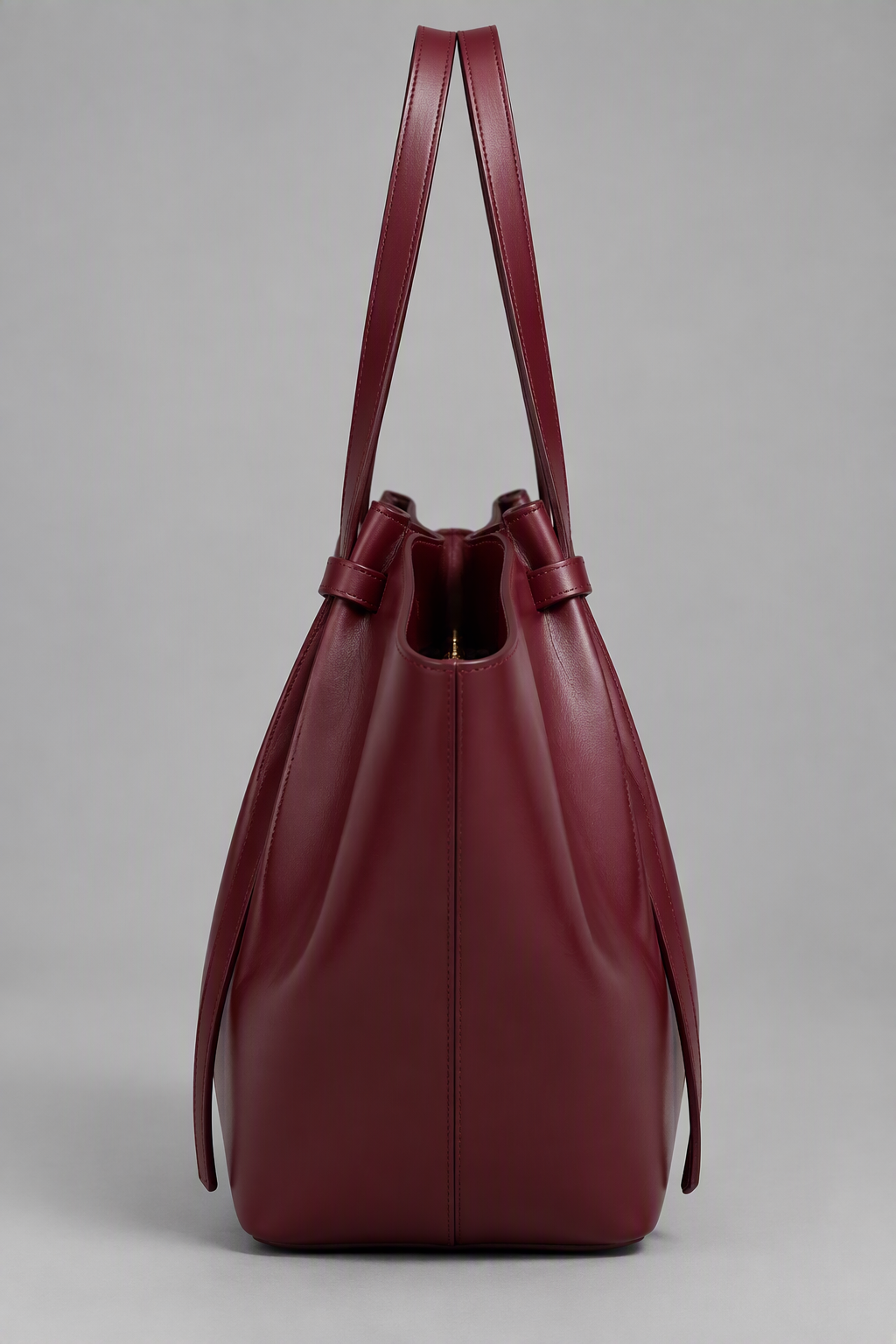 Sac à main de cours en cuir grande capacité Bordeaux - Diane