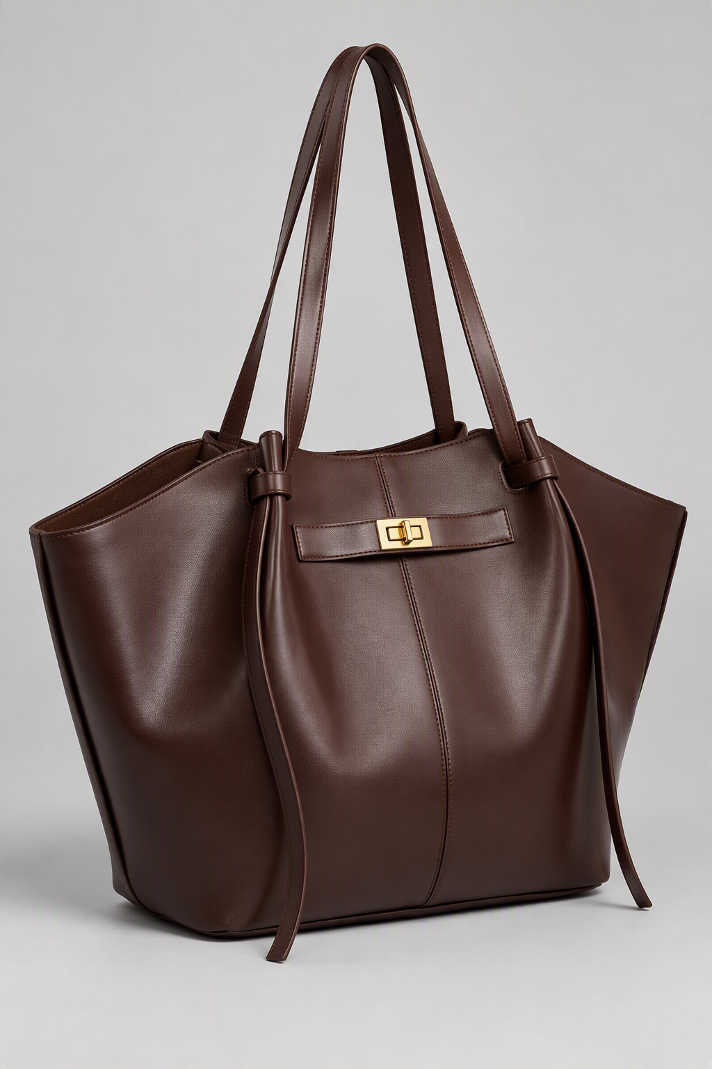 Sac à main de cours en cuir grande capacité Bordeaux - Diane