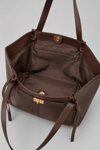Intérieur sac à main marron foncé femme cuir vegan Eglaria