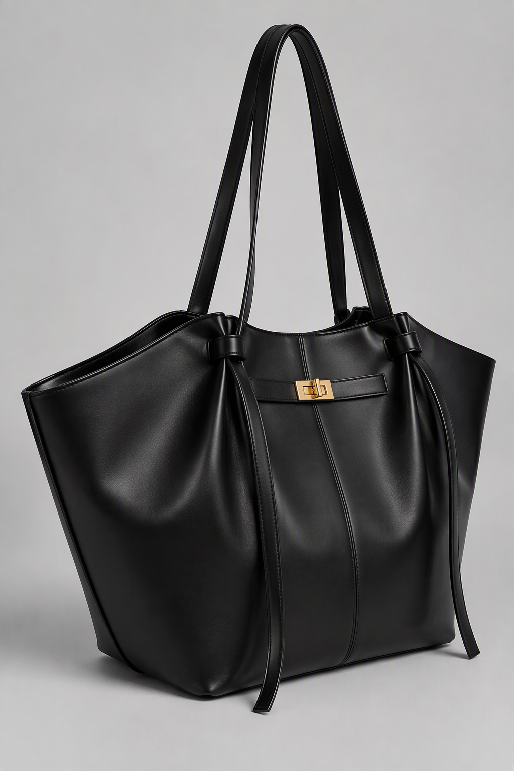 Sac à main de cours en cuir grande capacité noir - Diane