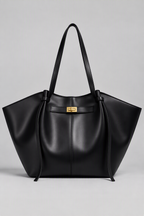 Sac à main de cours en cuir grande capacité noir - Diane