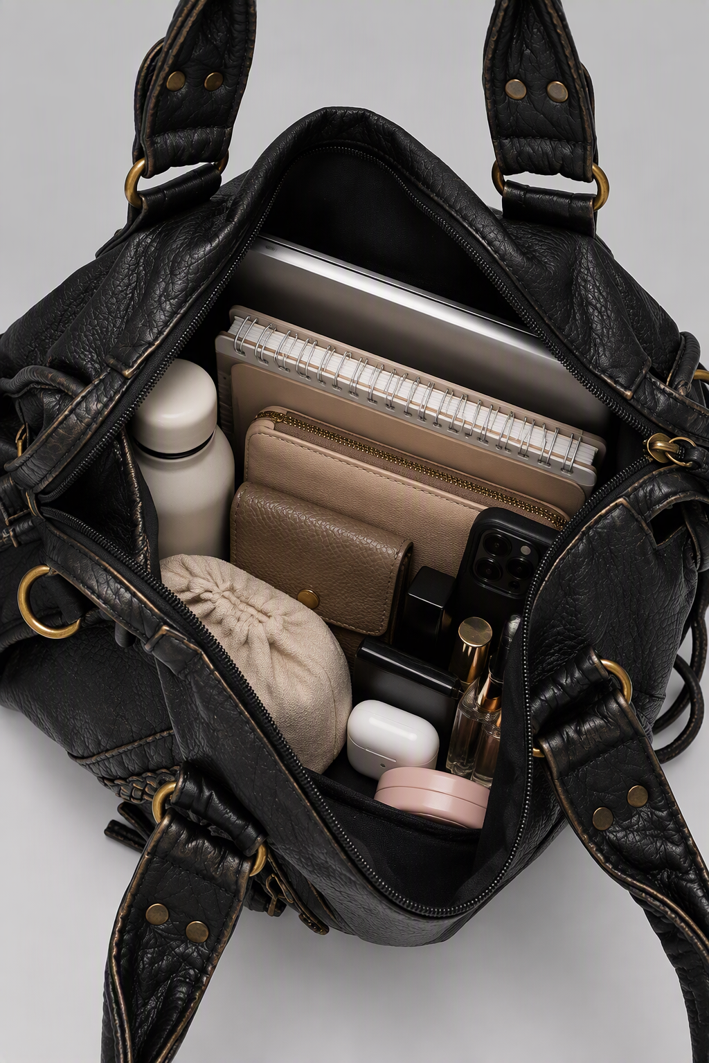 Sac à main de cours bandoulière en cuir - Alma
