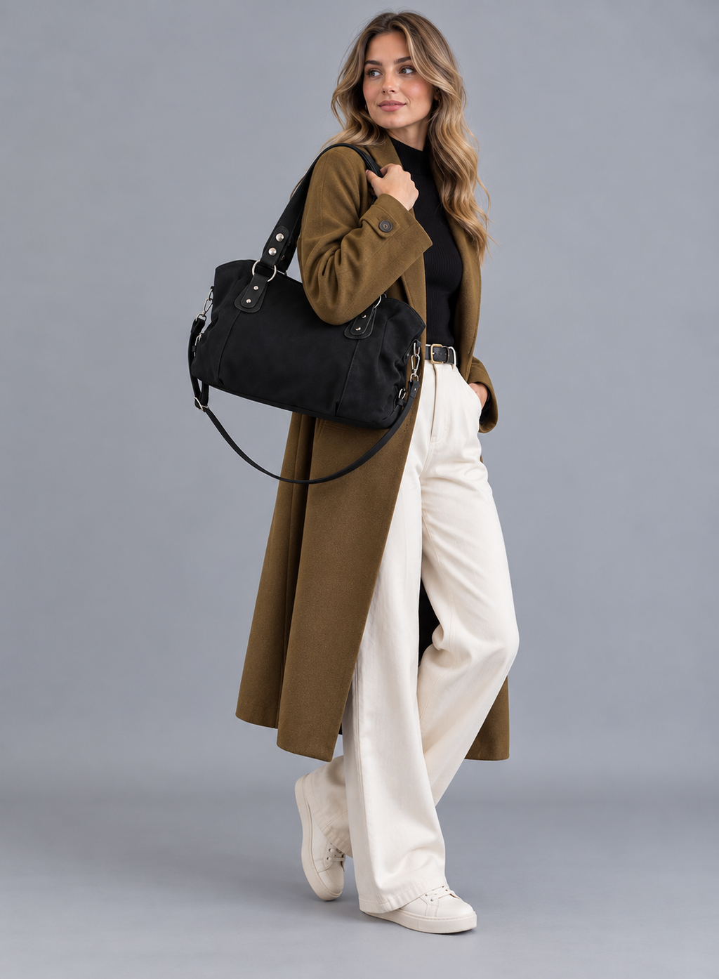 Sac à main de cours en daim - Alma