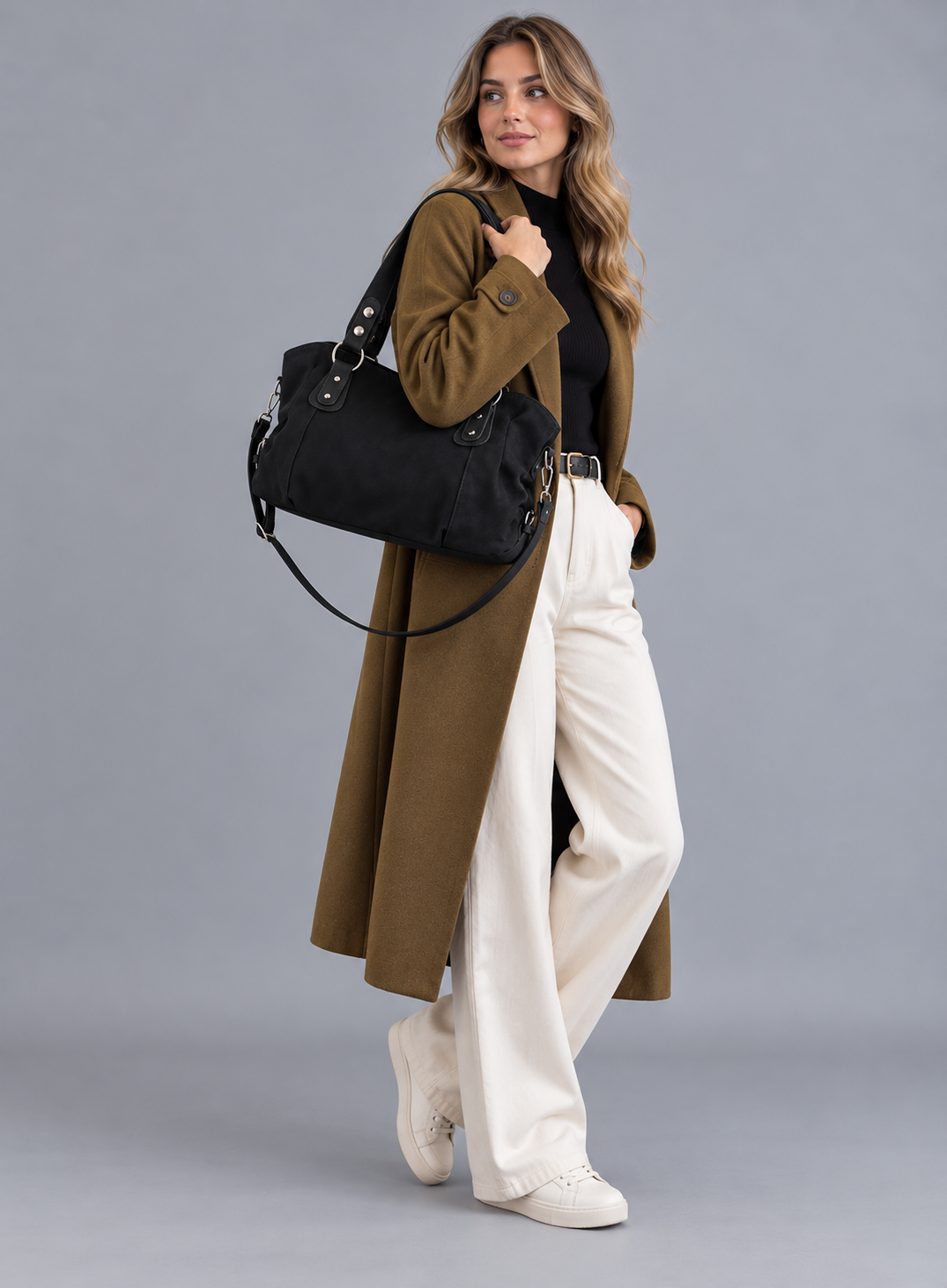 Sac à main de cours en daim - Alma