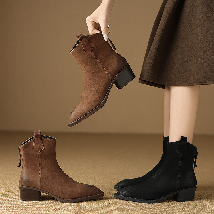 Santiags en cuir à talon discret – LUNÉA