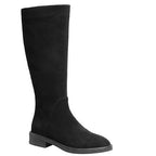 Bottes hautes en daim vegan à talon plat – MÉLYORA