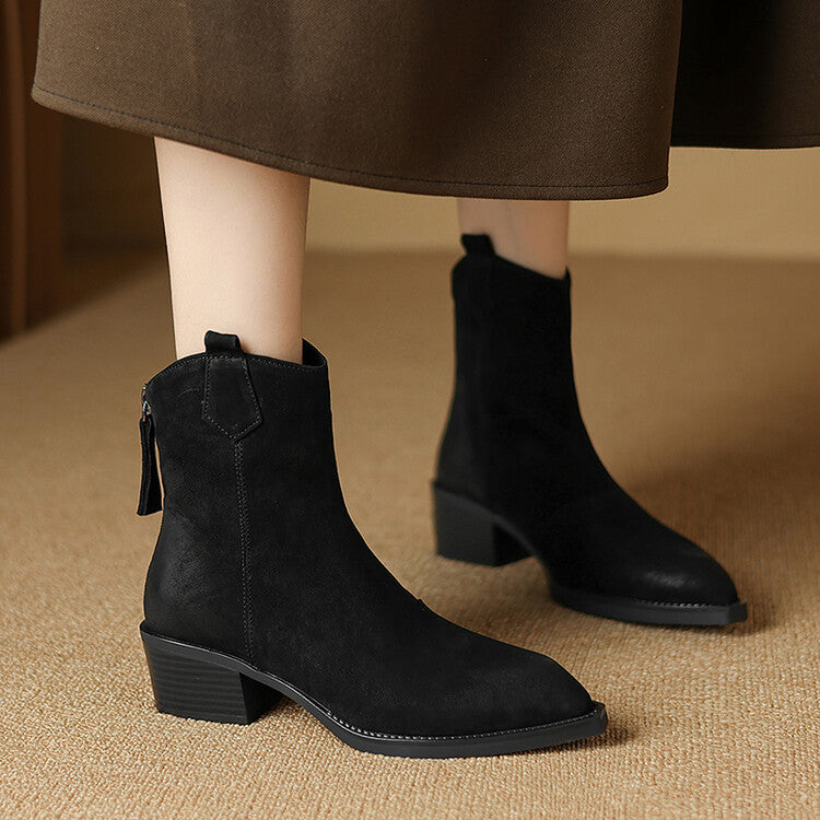 Santiags en cuir à talon discret – LUNÉA