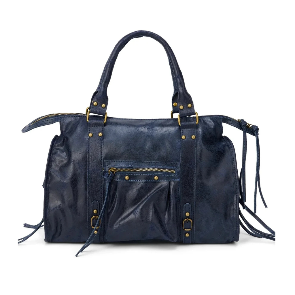 Grand sac à main de cours en cuir vintage - Margot
