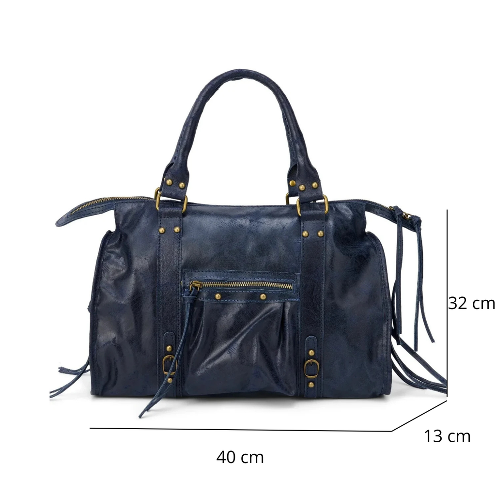 Grand sac à main de cours en cuir vintage - Margot