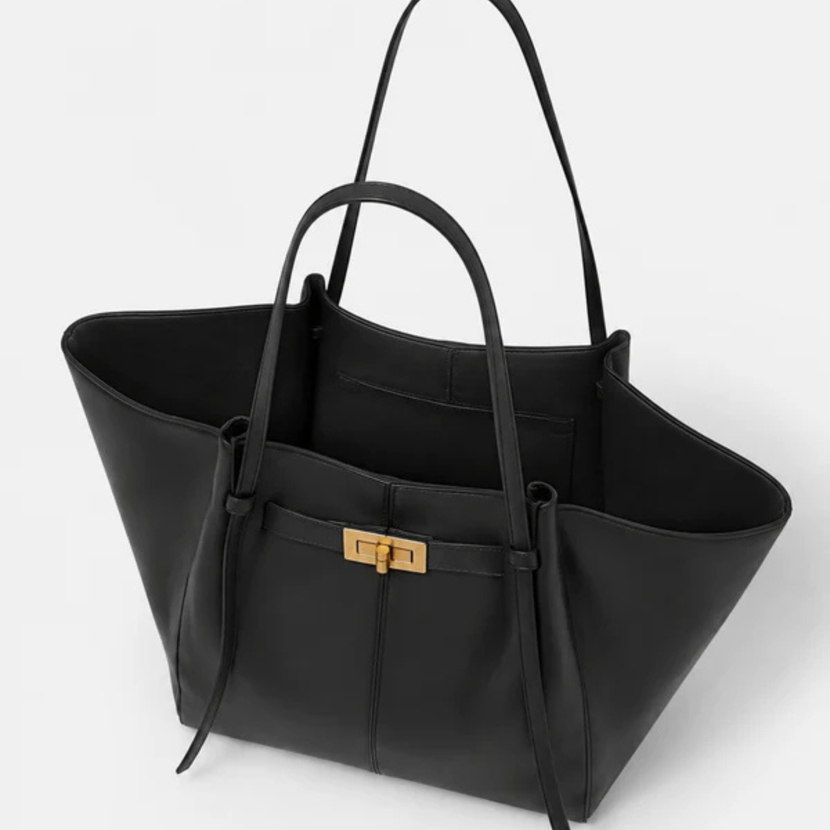 Sac à main de cours en cuir grande capacité noir - Diane