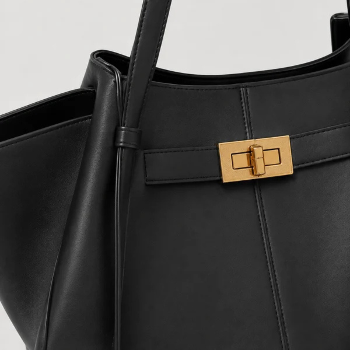 Sac à main de cours en cuir grande capacité noir - Diane
