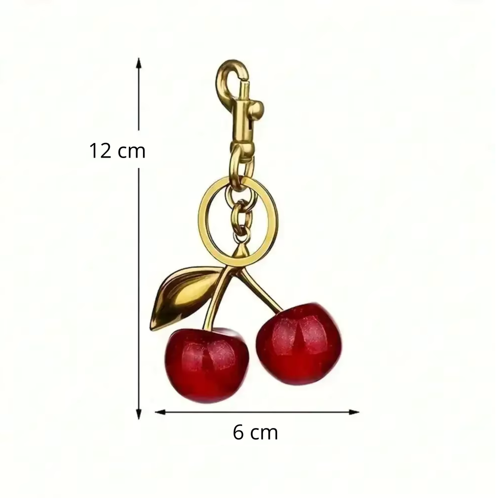 Porte-clés en métal - Cerise