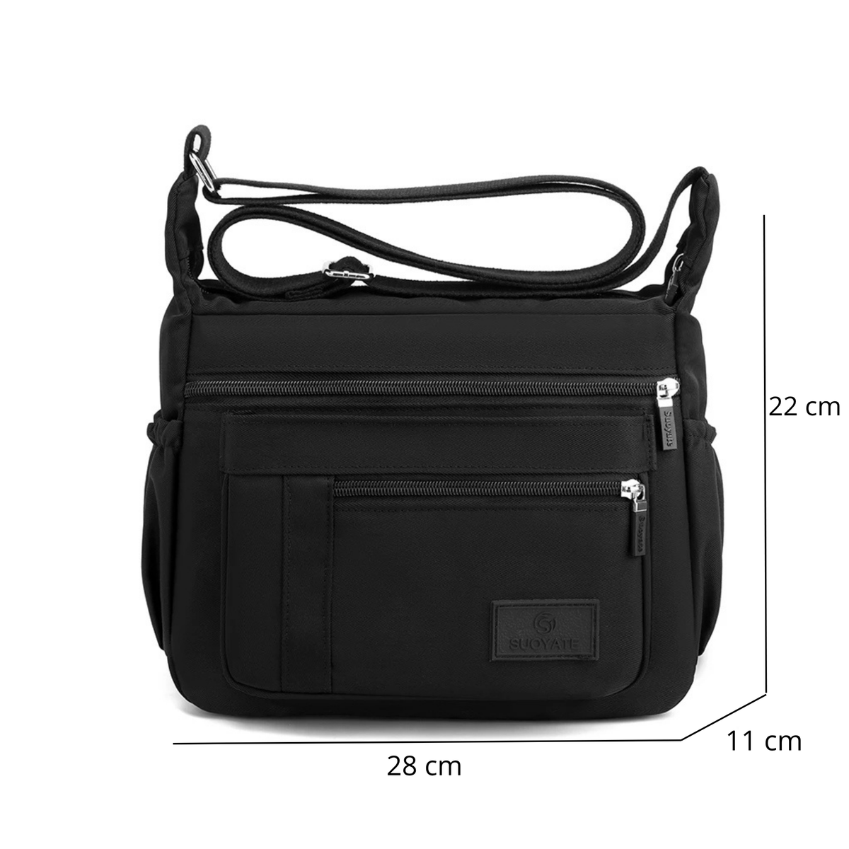 Sac bandoulière femme large sangle multi-poches - Rosa