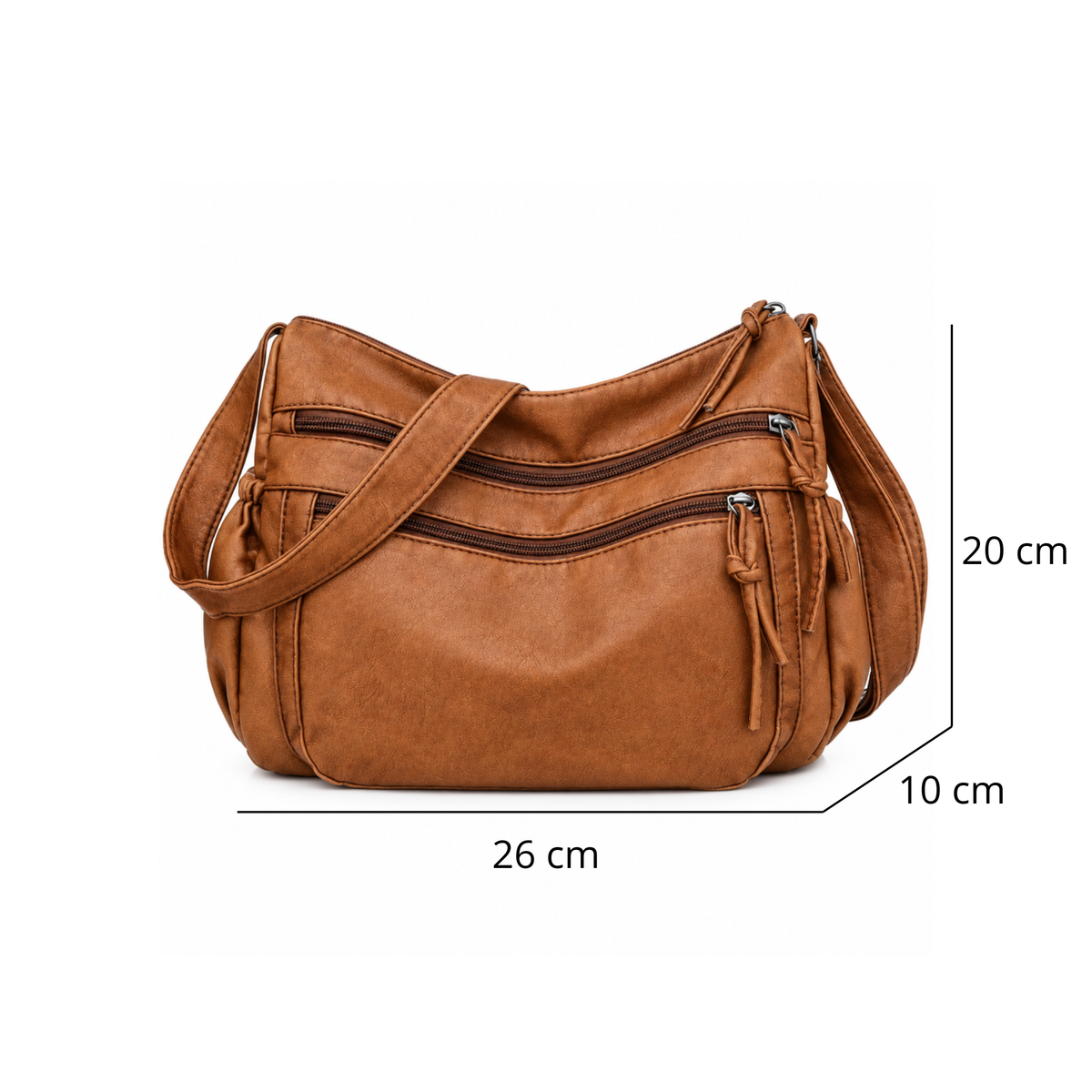 Sac bandoulière femme vintage cuir vegan - Vera