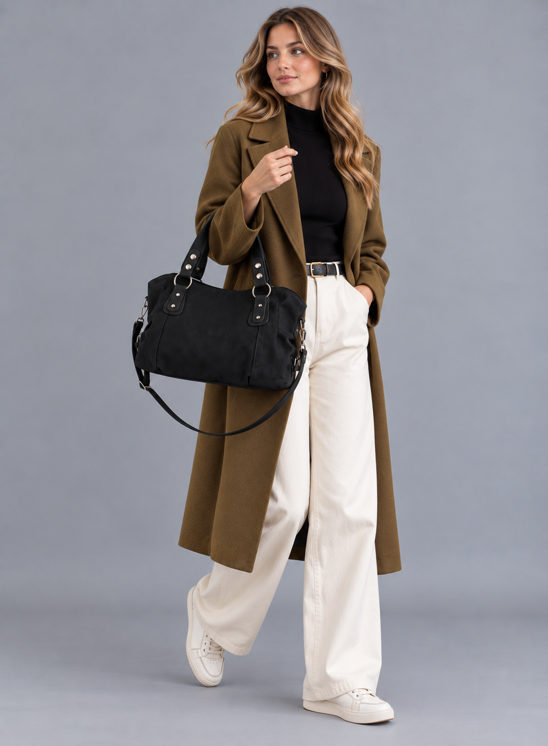 Sac à main de cours en daim - Alma