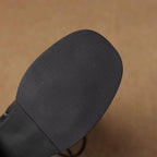 Bottines à lacet en cuir à talon rond – MARÉLIA