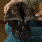 Bottines fourrées en cuir à semelle crantée – SÉLENA