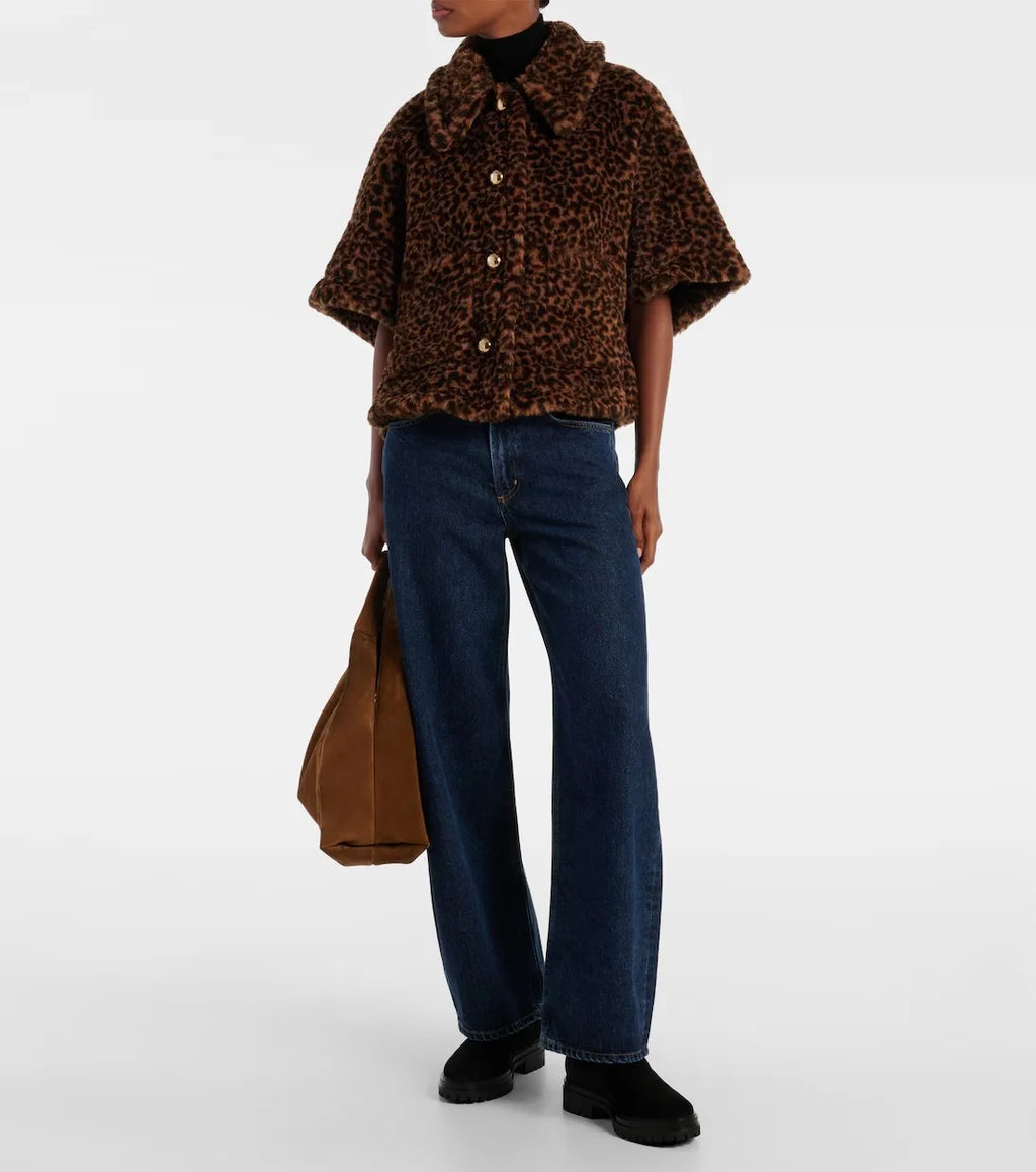 Bottines fourrées en daim à talon bas – NÉLIA