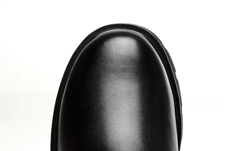 Bottes hautes en cuir à semelle crantée – AURÉA